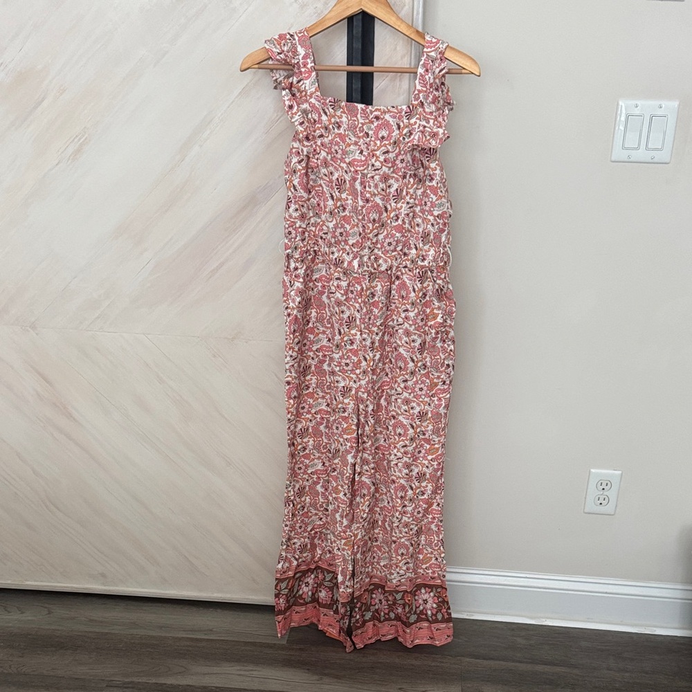 LOFT Vibrant Pink and Orange Floral Top